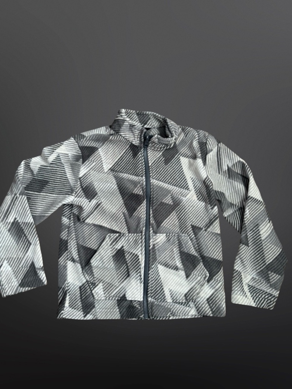 Eddie Bauer Kids Geometric Print Zip-Up Jacket - Gray/Black Size Small 7/8
